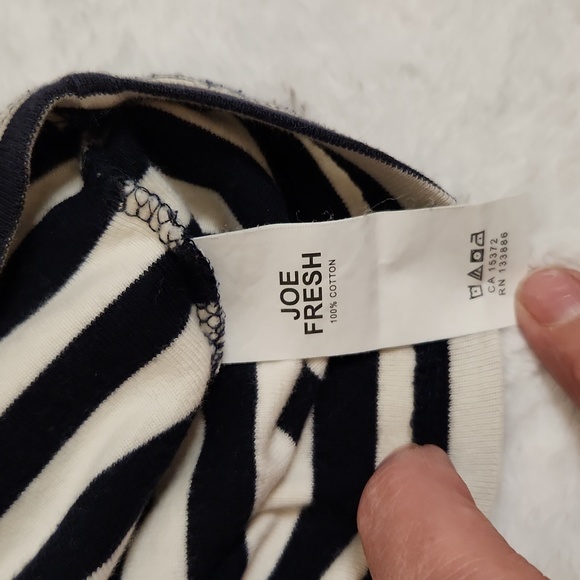 Joe Fresh basic tee black and white stripe - Picture 5 of 5